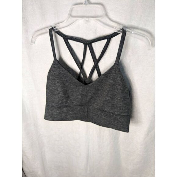 JoyLab Heathered Gray Sports Bra Strappy Large L - Picture 1 of 6